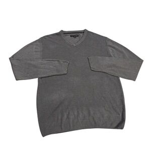 Tricots St Raphael V Neck Sweater Grey Size Large